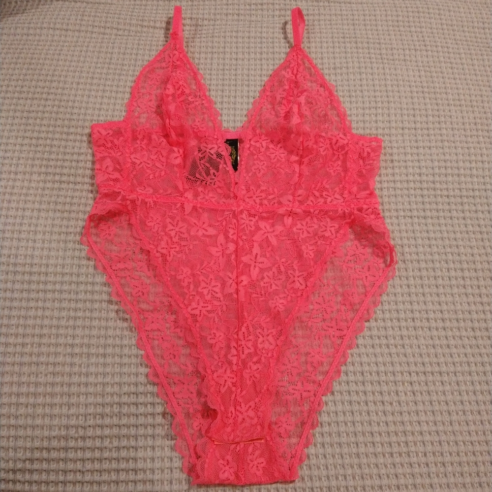 NWT Just Sexy Lingerie Pink Teddy One-Piece